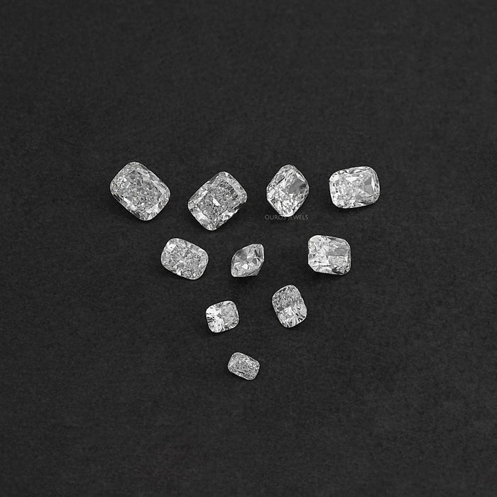 Diamant de laboratoire à coupe coussin allongée certifié IGI