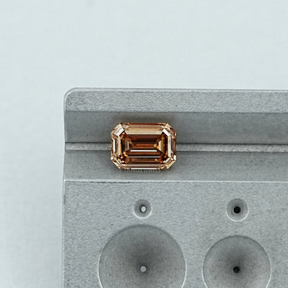 Champagne Emerald Cut Lab Grown Loose Diamond Loose