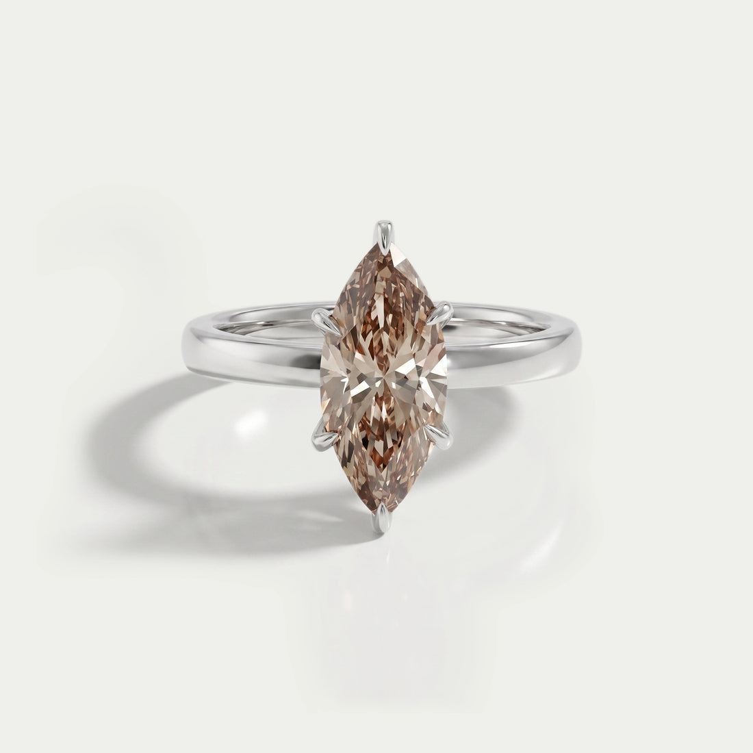 Champagne Marquise Lab Diamond Solitaire Ring Ring