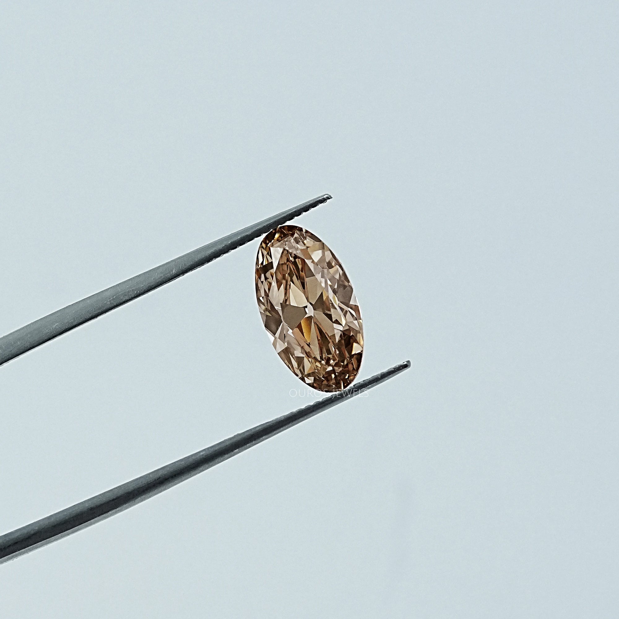 Champagne Old Mine Moval Cut Lab Diamond Loose