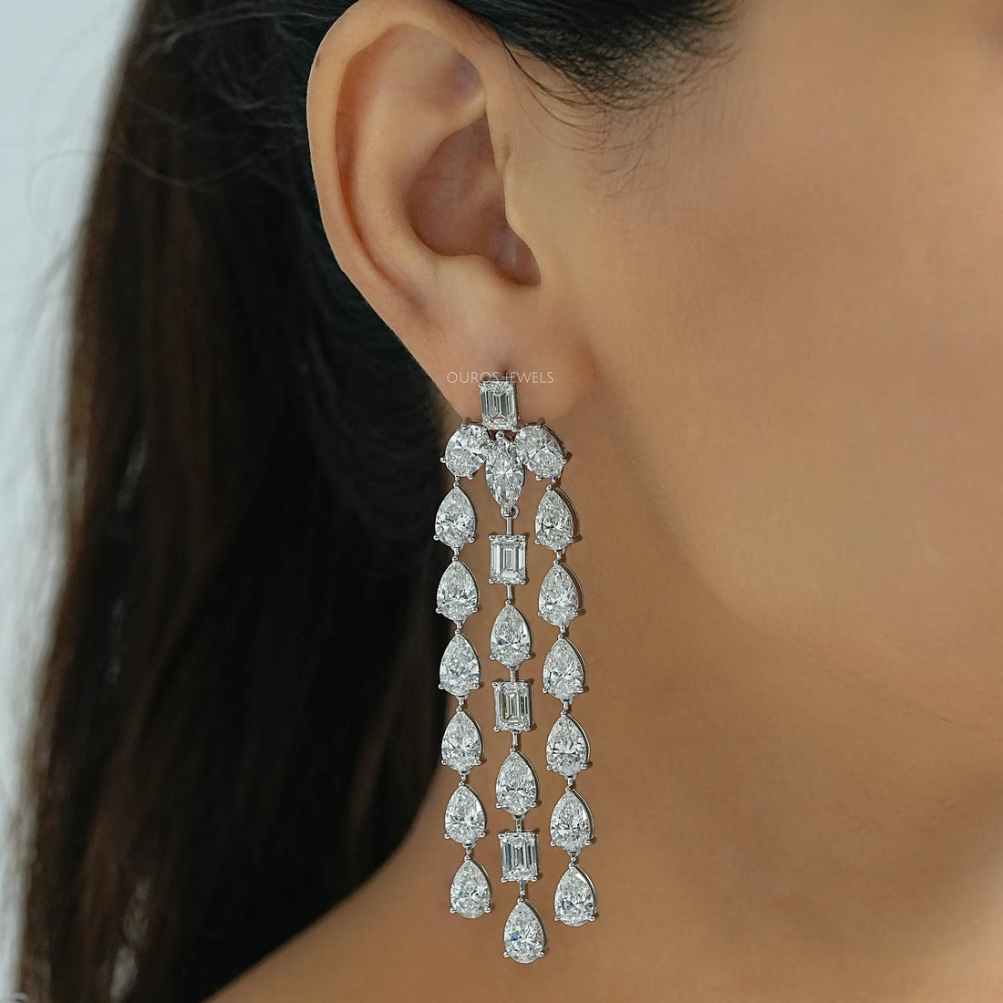 Multi Lab Diamond Chandelier Earrings Earrings