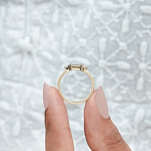 Baguette Cut Lab Diamond Dainty Ring