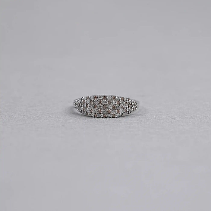 Chocolate Round Pave Set Diamond Ring