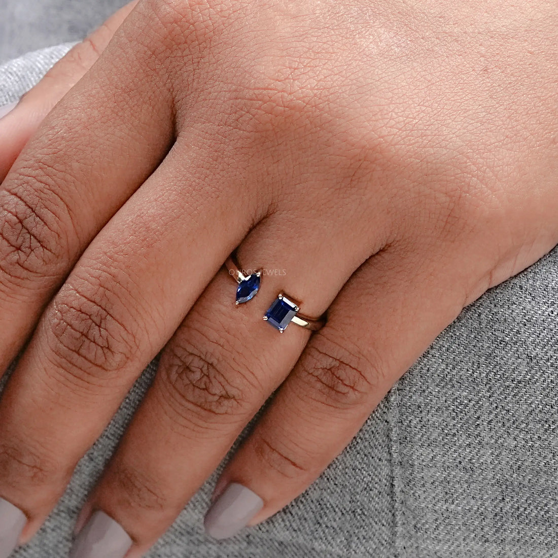 Two Stone Gemstone Ring Rings