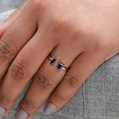 Two Stone Gemstone Ring Rings