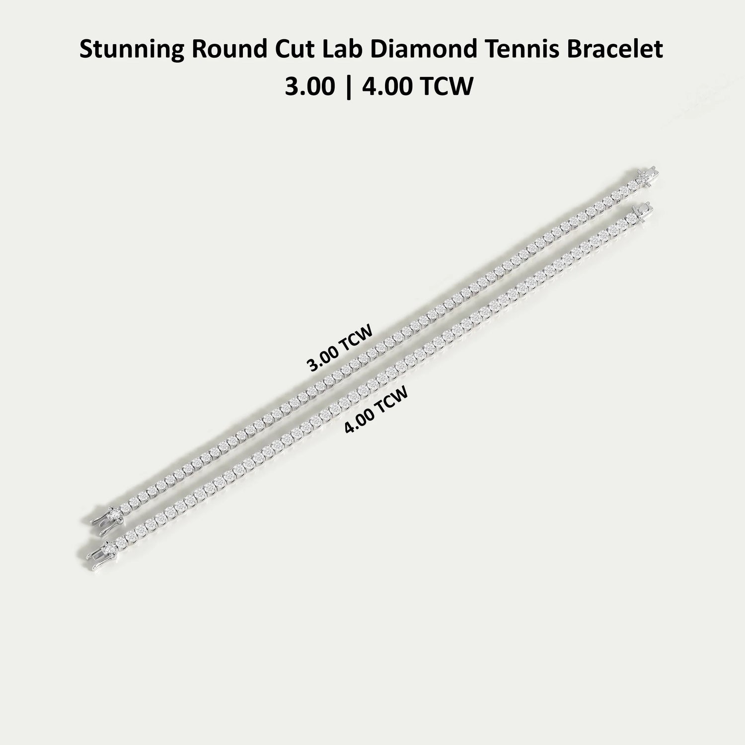 Round Cut Lab Grown Diamond Tennis Bracelet - 3.00 | 4.00 TCW Bracelet