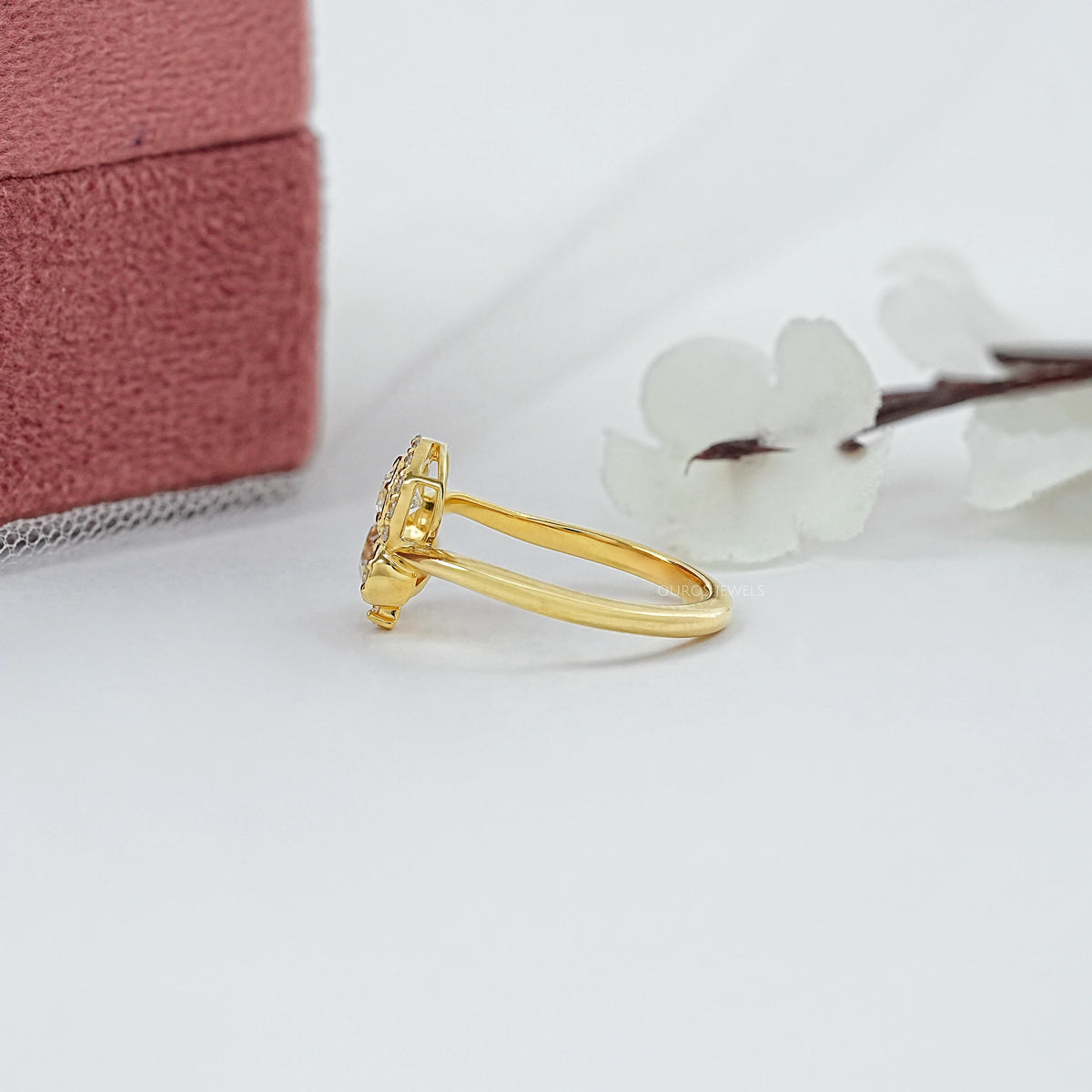 OEC Round Lab Diamond Cluster Engagement Ring Ring
