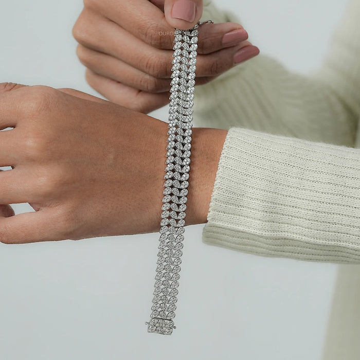 Cluster Diamond Wide Bracelet