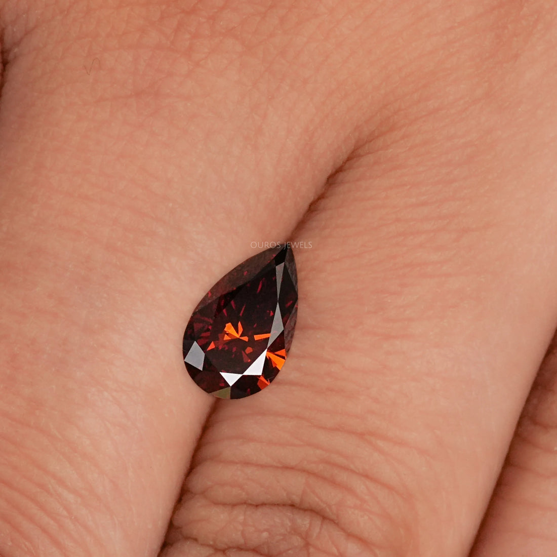 Red Pear Cut Lab Diamond Loose Loose