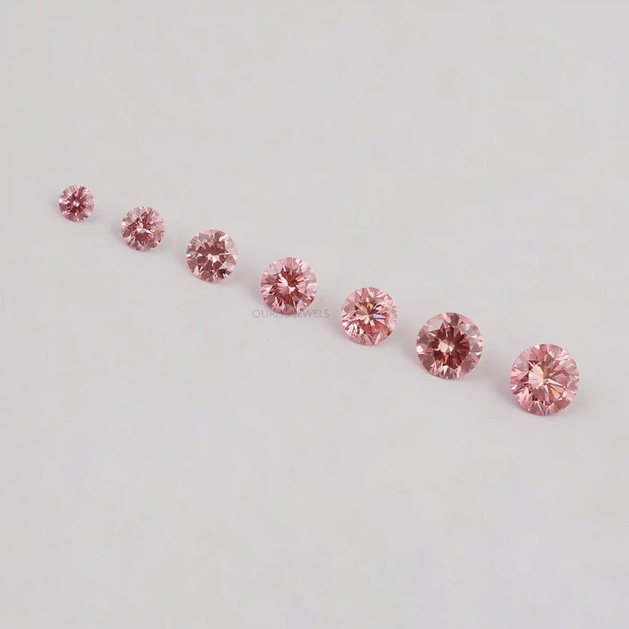 Fancy Pink Round Cut Lab Diamond Loose