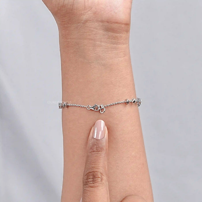 Color Diamond Halo Link Bracelet