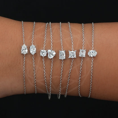 Multi Shape Lab Grown Diamond Solitaire Bracelet