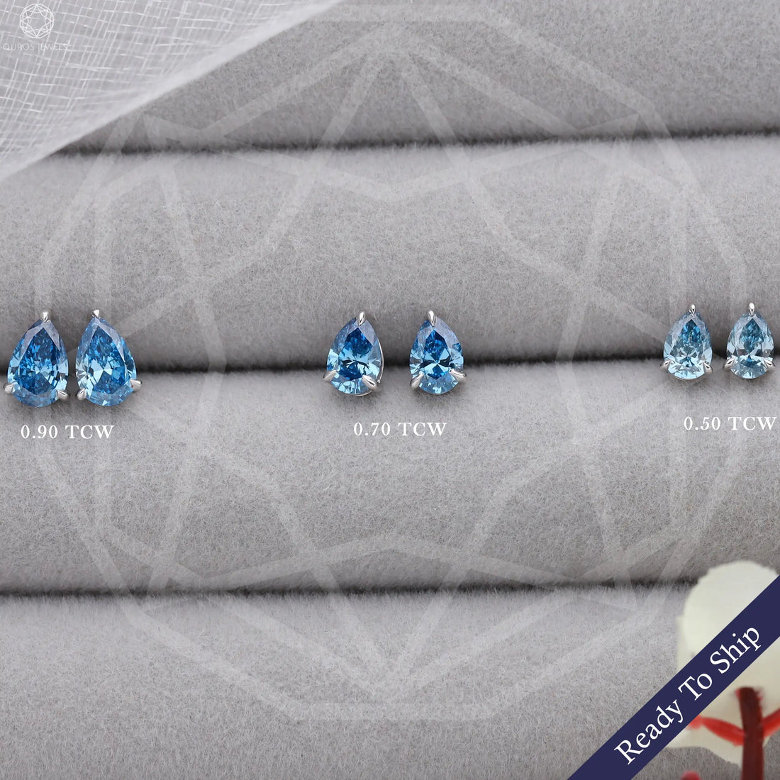 Lab Grown Blue Diamond Studs Earrings