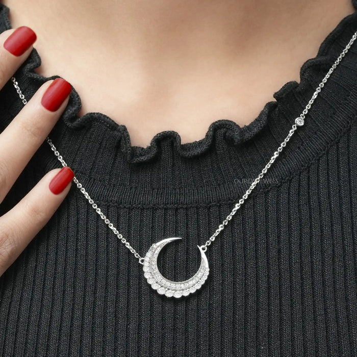 diamond moon pendant