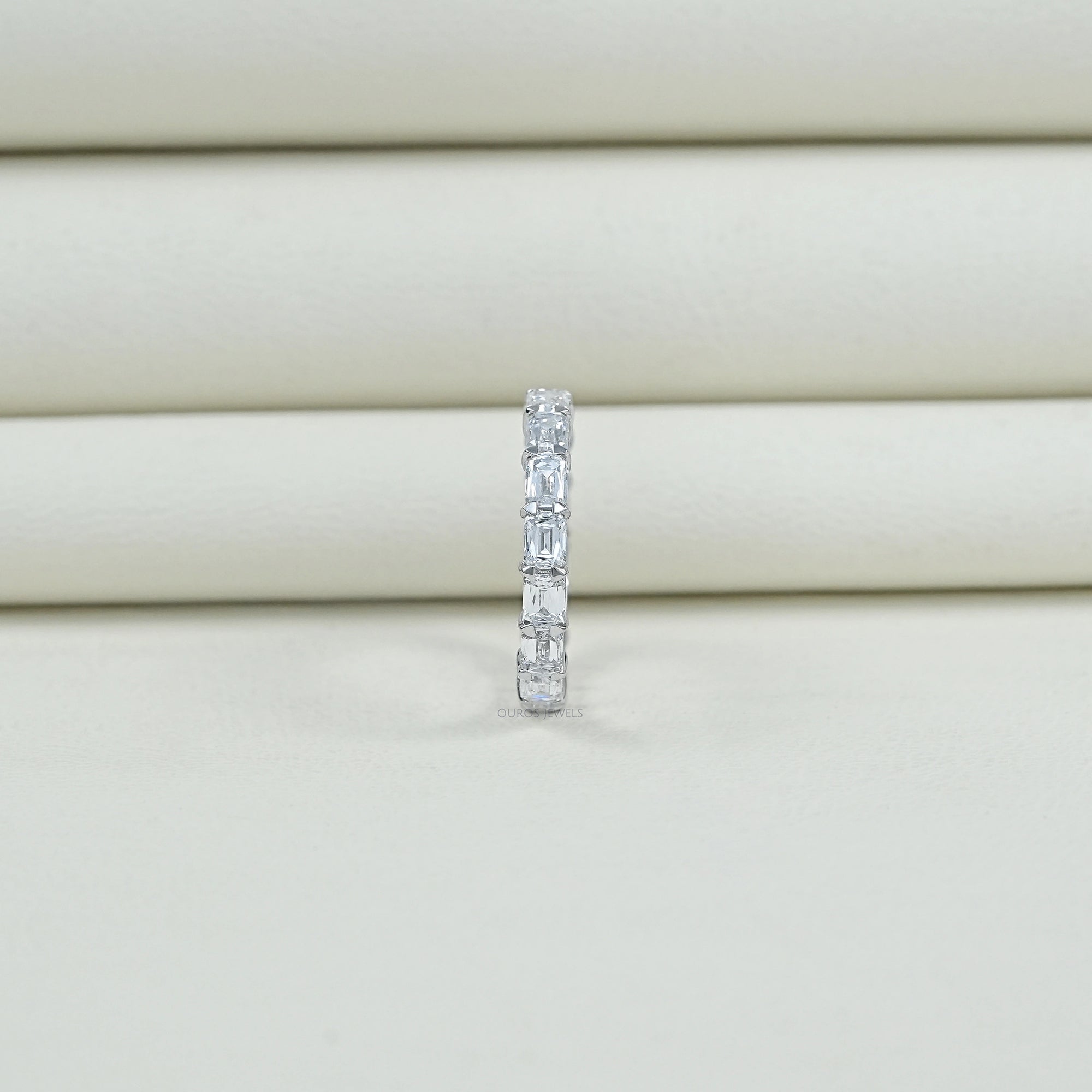 Criss Cut Eternity Wedding Band - East West Set Ring