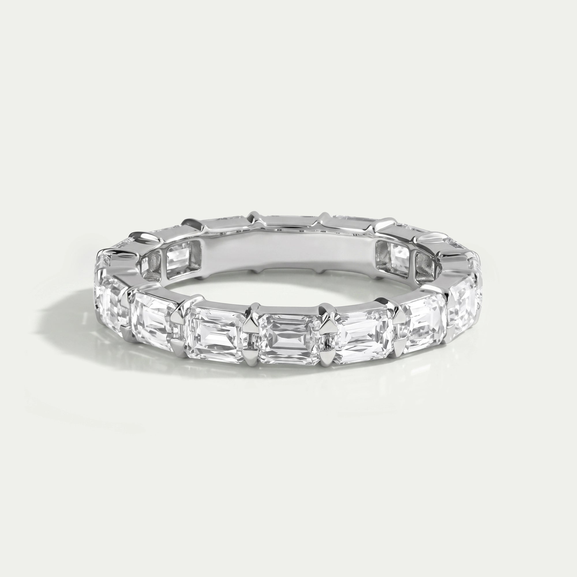 Criss Cut Eternity Wedding Band - East West Set Ring