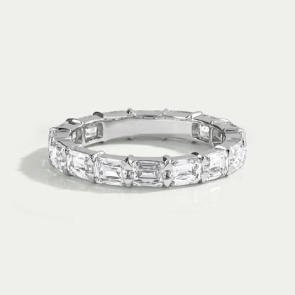Criss Cut Eternity Wedding Band - East West Set Ring