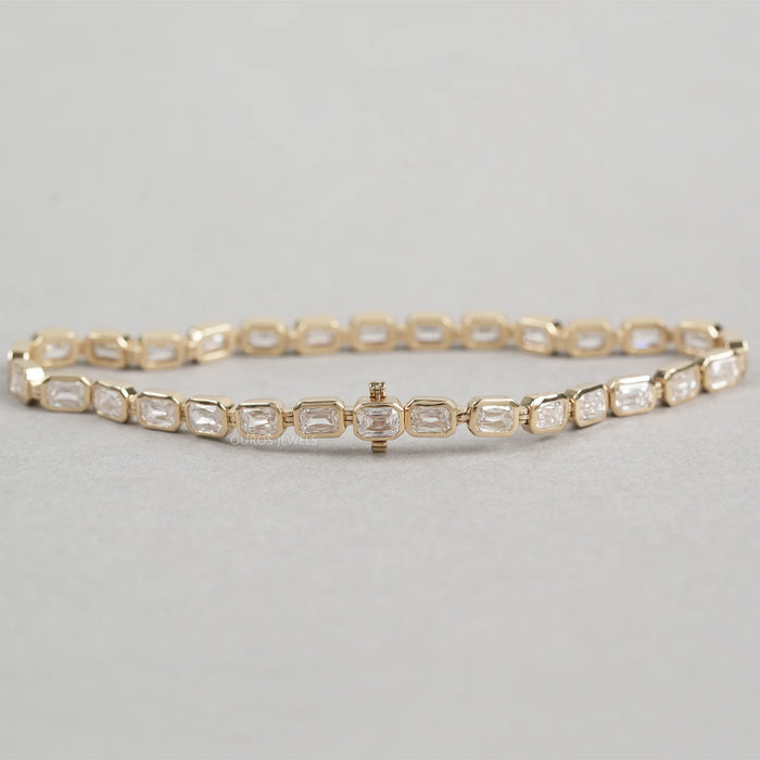 Bracelet de tennis avec diamants cultivés en laboratoire à taille criss et sertis clos