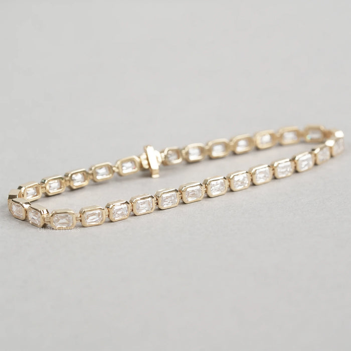 Bracelet de tennis avec diamants cultivés en laboratoire à taille criss et sertis clos