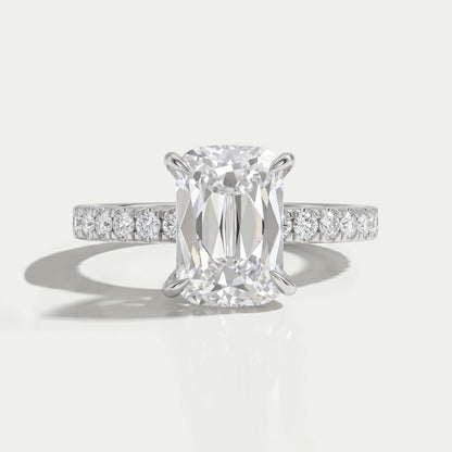 Criss Cut Solitaire Accent Engagement Ring