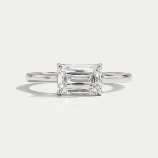 East West Criss Cut Lab Diamond Solitaire Ring