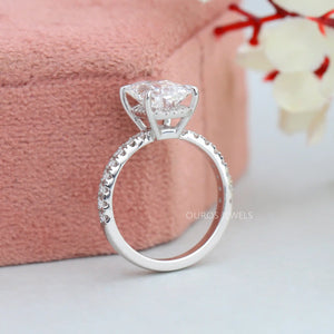 Criss Cut Solitaire Accent Engagement Ring