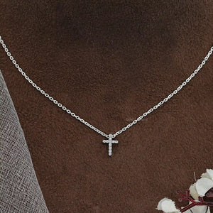 Round Cut Lab Grown Diamond Cross Pendant