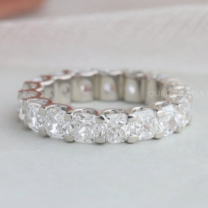 Cushion Cut Full Eternity Wedding Band Ring