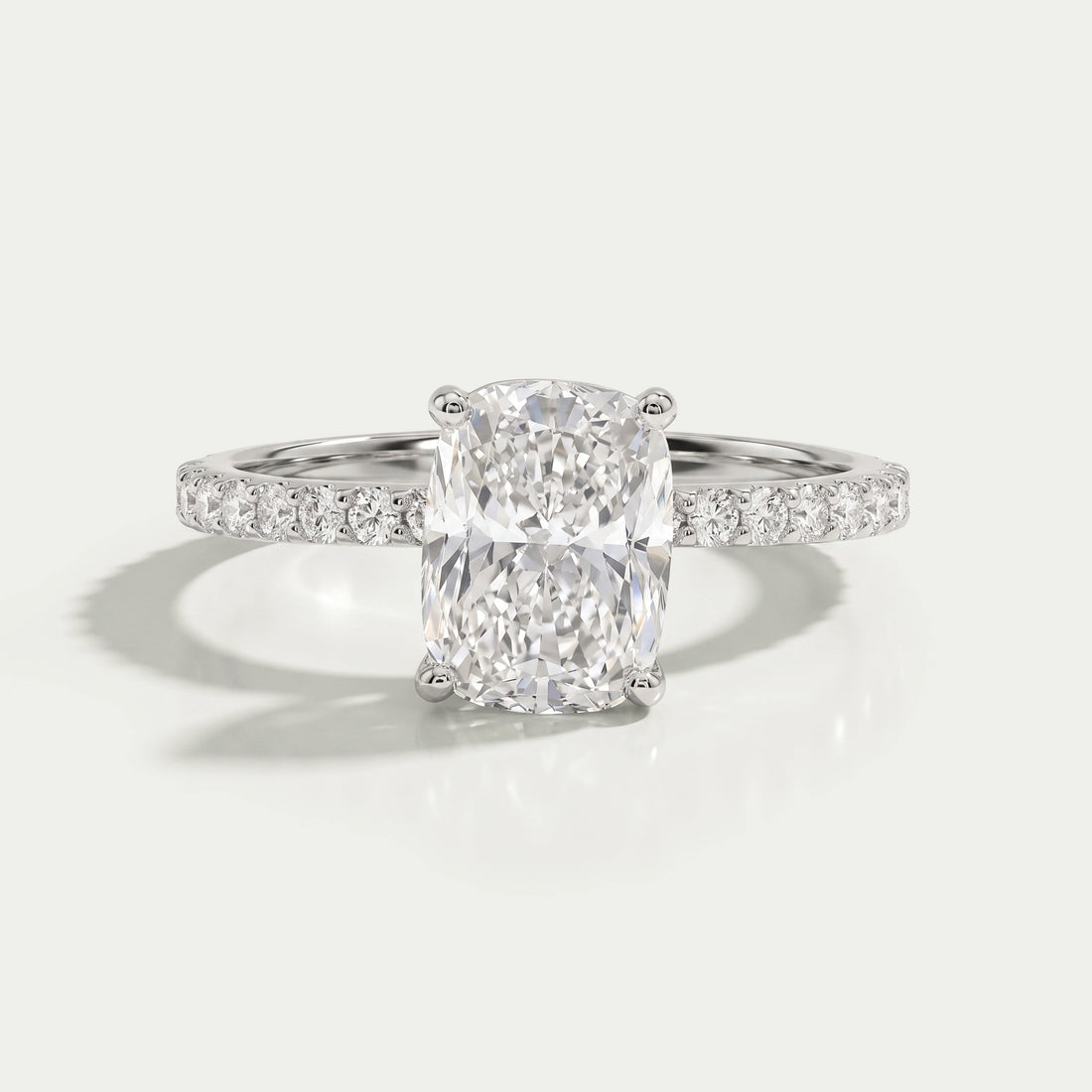 Cushion Lab Diamond Solitaire Accent Ring