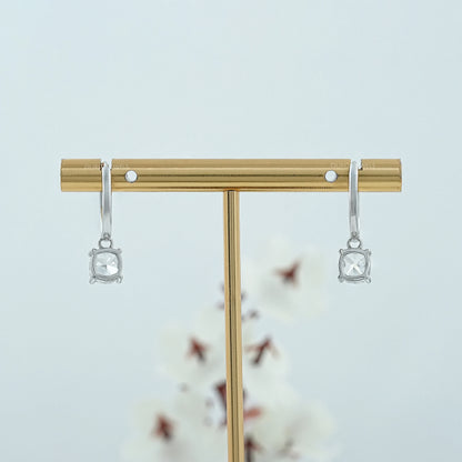 Cushion Lab Diamond Dangle Hoop Earrings