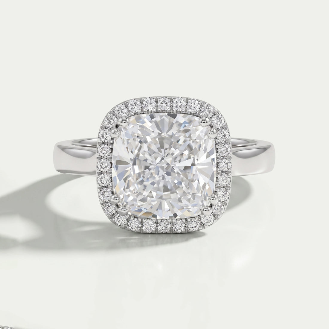Cushion Lab Grown Diamond Halo Engagement Ring Rings