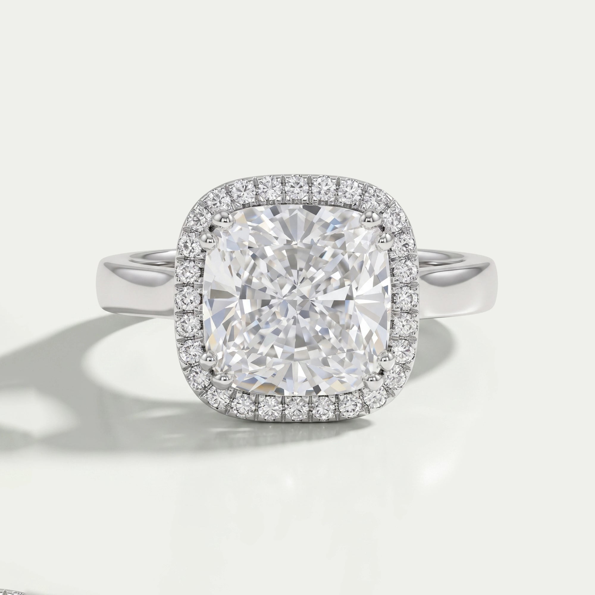 Cushion Lab Grown Diamond Halo Engagement Ring Rings