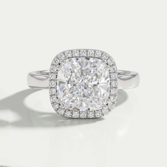 Cushion Lab Grown Diamond Halo Engagement Ring