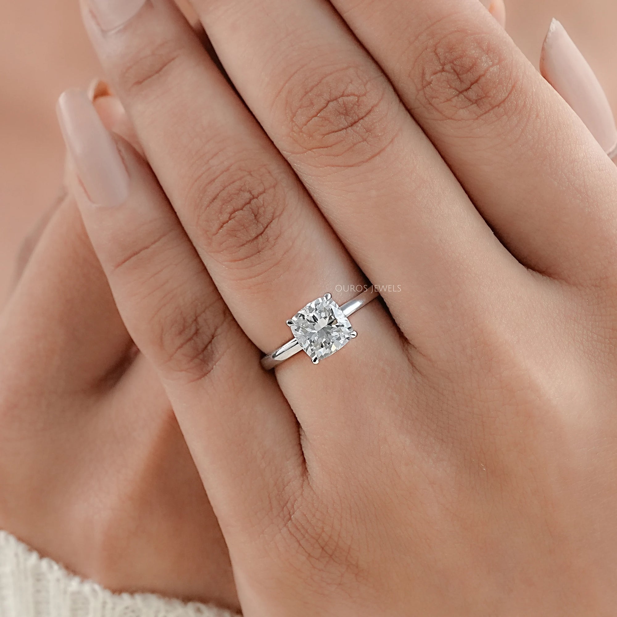 IGI Certified Cushion Cut Engagement Ring Ring