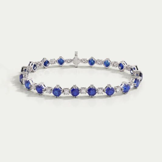 Sapphire Cushion Cut Lab Grown Gemstone Bracelet Bracelet