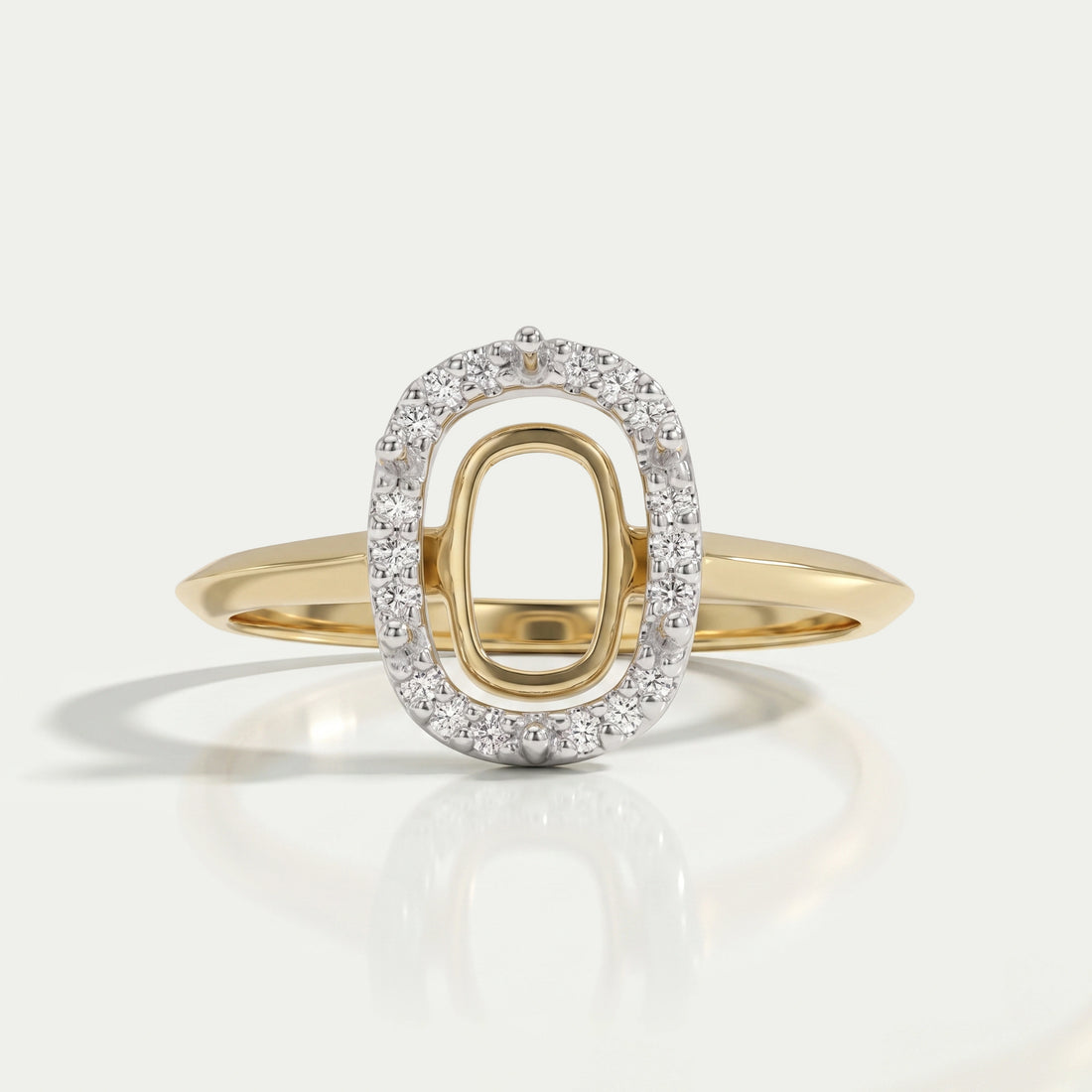 Semi Mount Cushion Cut Engagement Ring Ring