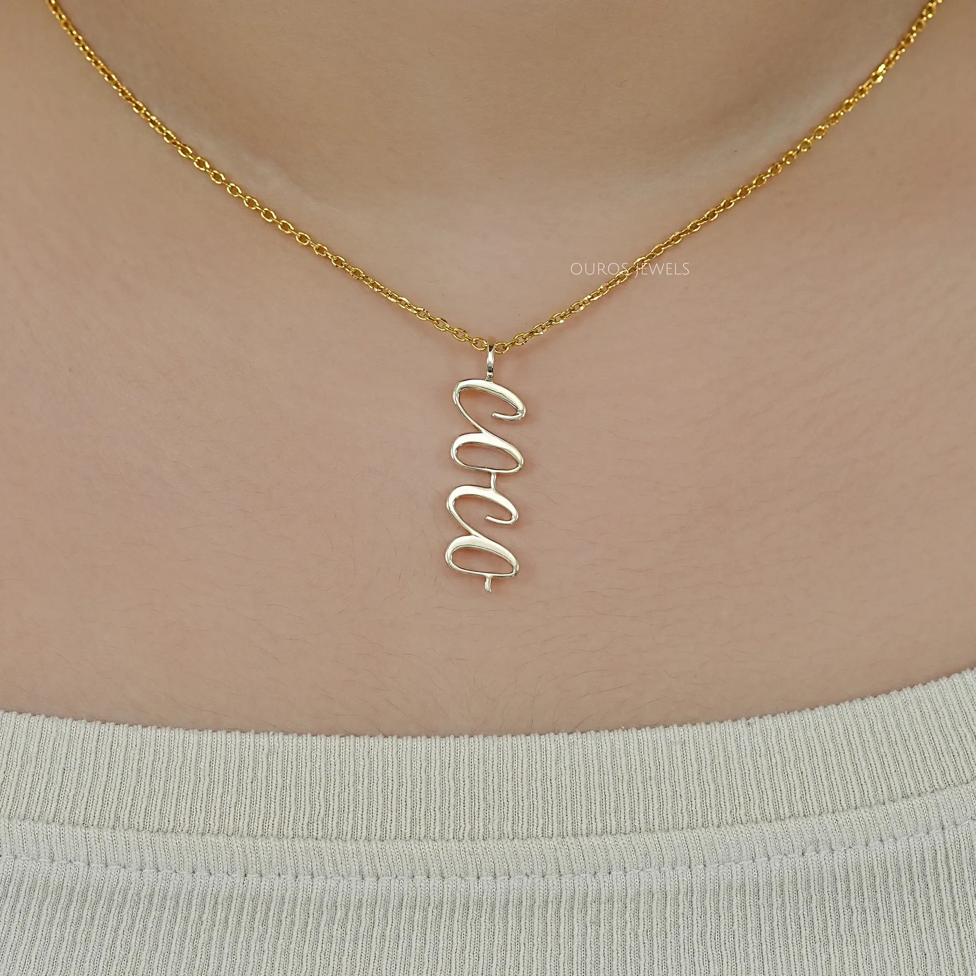 COCO Customized Letter Yellow Gold Pendant