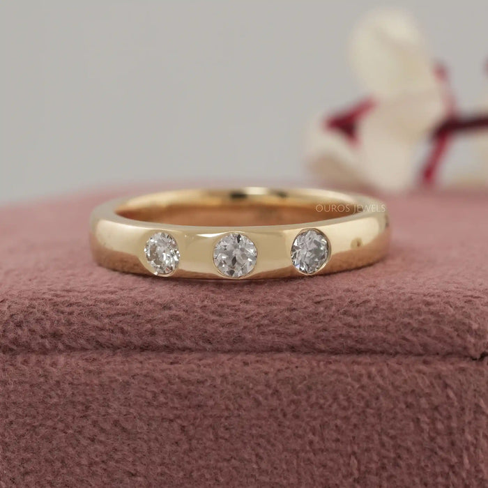 OEC Round Cut Lab Diamond Gypsy Set Band