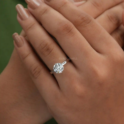 Six Prong Round Cut Solitaire Diamond Ring Rings