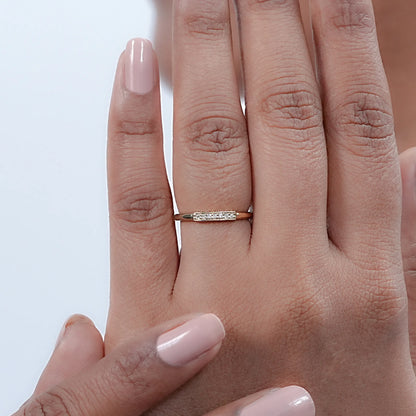 Round Lab Diamond Dainty Wedding Ring Rings