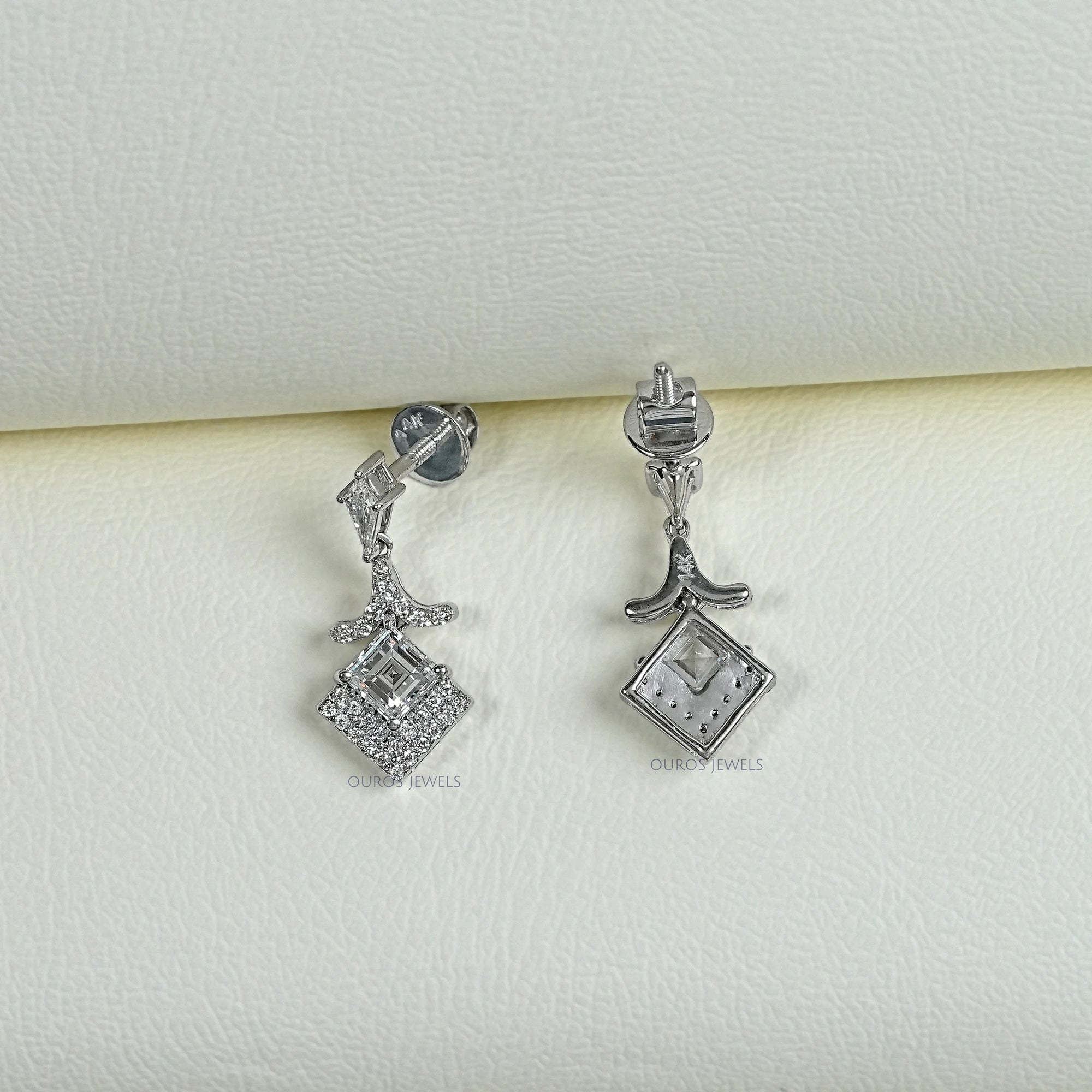 Carre Cut Lab Diamond Dangle Earrings Earring