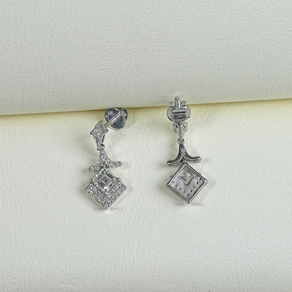 Carre Cut Lab Diamond Dangle Earrings Earring