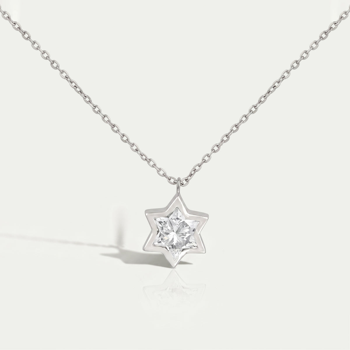 David Star Lab Diamond Bezel Set Solitaire Pendant Necklaces