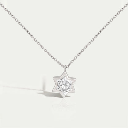David Star Lab Diamond Bezel Set Solitaire Pendant Necklaces
