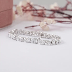 Bracelet brillant avec diamants de laboratoire multiformes