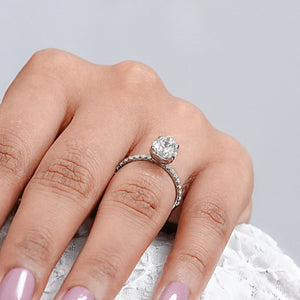 Solitaire Accent Pear Shape Lab Diamond Ring