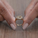 close view of east west oval shape double halo semi mount ring