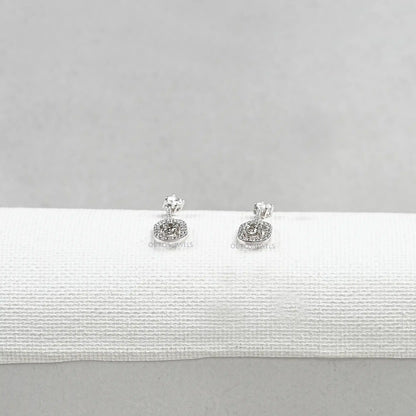 Elegant Oval Drop Earrings With Olive Oval-Cut Diamonds Earrings