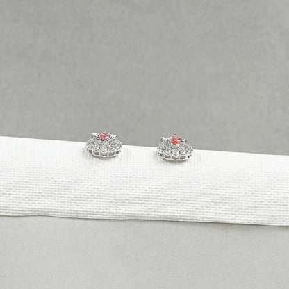 Pink Pear Shape Double Halo Drop Earrings Earrings
