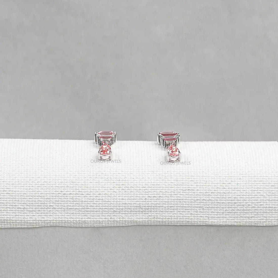 Pink Baguette Attentive Diamond Earrings Earrings